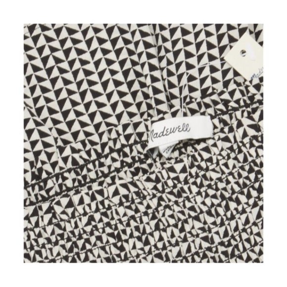 NWT Madewell Silk Skirt Black & White M - Picture 3 of 5